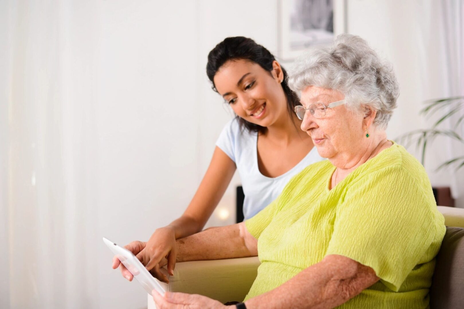 elder woman and lady